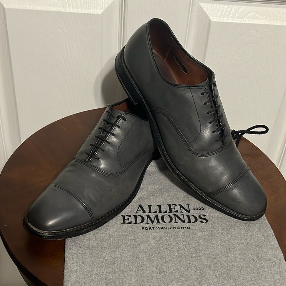 ALLEN EDMONDS Park‎ Avenue Oxford Derby Handcrafted Leather Shoes 10.5A -EUC